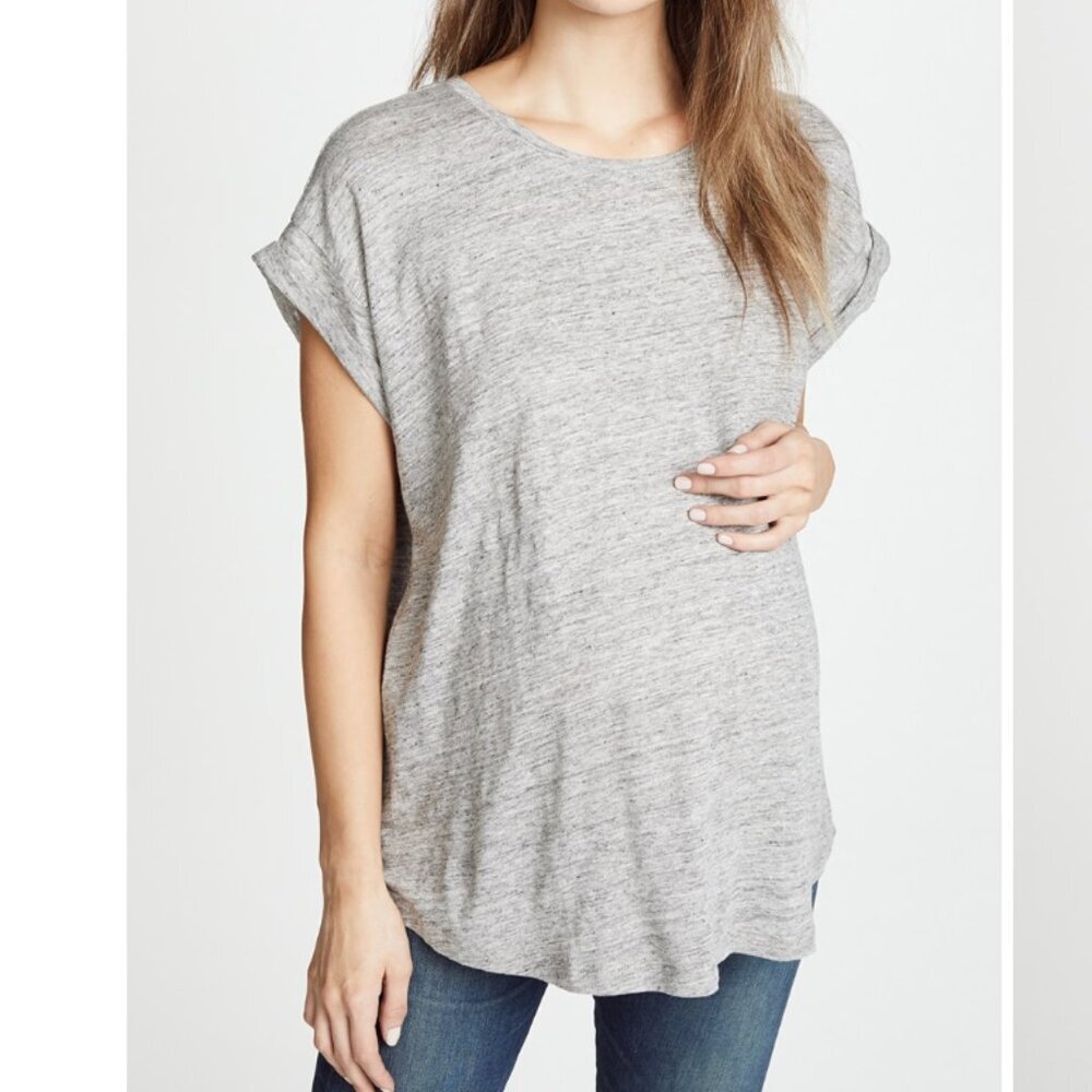 Hatch Heather Gray Short Sleeve Top